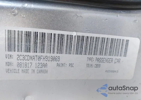 2015 Dodge Charger Police z USA, uszkodzony, nr VIN 2C3CDXAT0FH919069